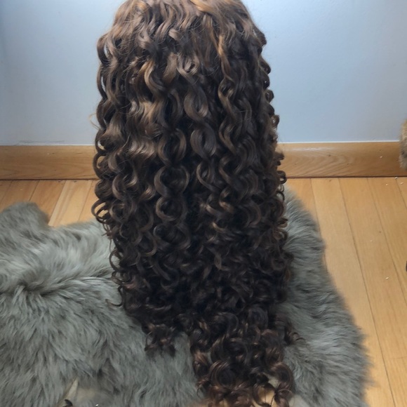 ?ALESSANDRA 26” BROWN KINKY CURLY LACE FRONT WIG main image 7